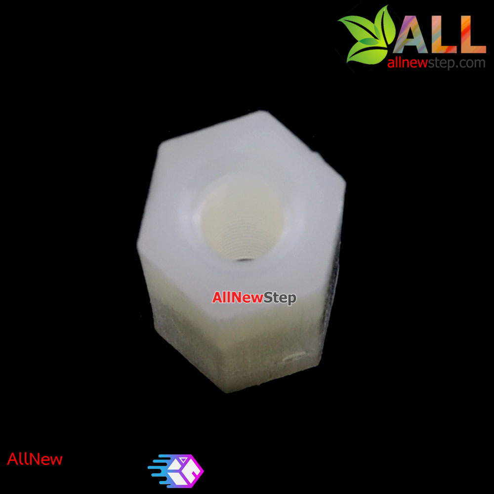 M2.5 เสาน็อตไนลอน NUT Nylon M2.5 ขนาด 12mm สีขาว จำนวน 1 ชิ้น