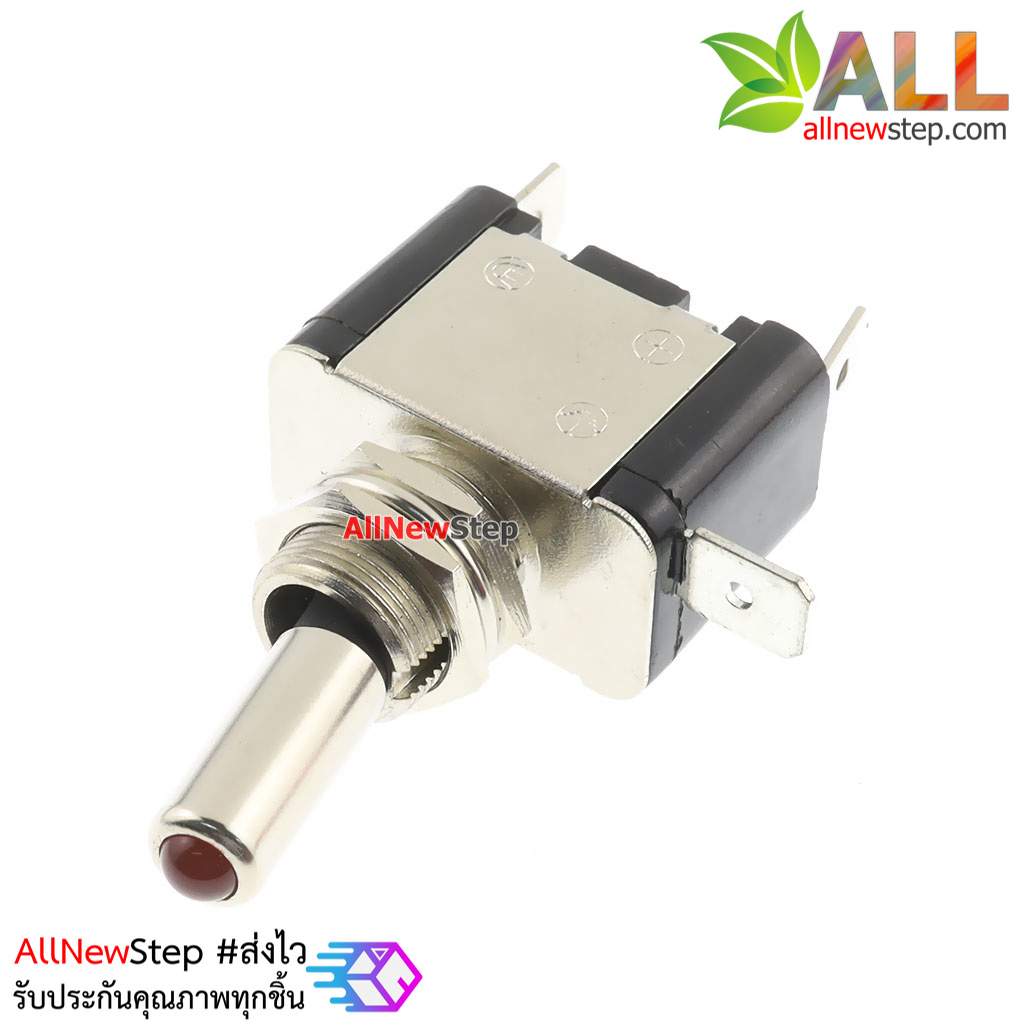 สวิตช์เปิด/ปิด ร็อกเกอร์สวิตช์ switch 3.3-12V 20A ฝาสีดำ พร้อมไฟ LED สีเขียว