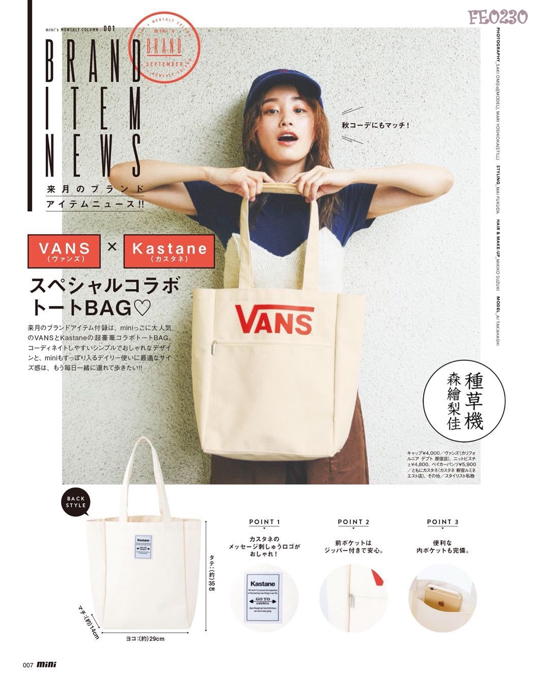 VANS x mini กระเป๋าผ้า
