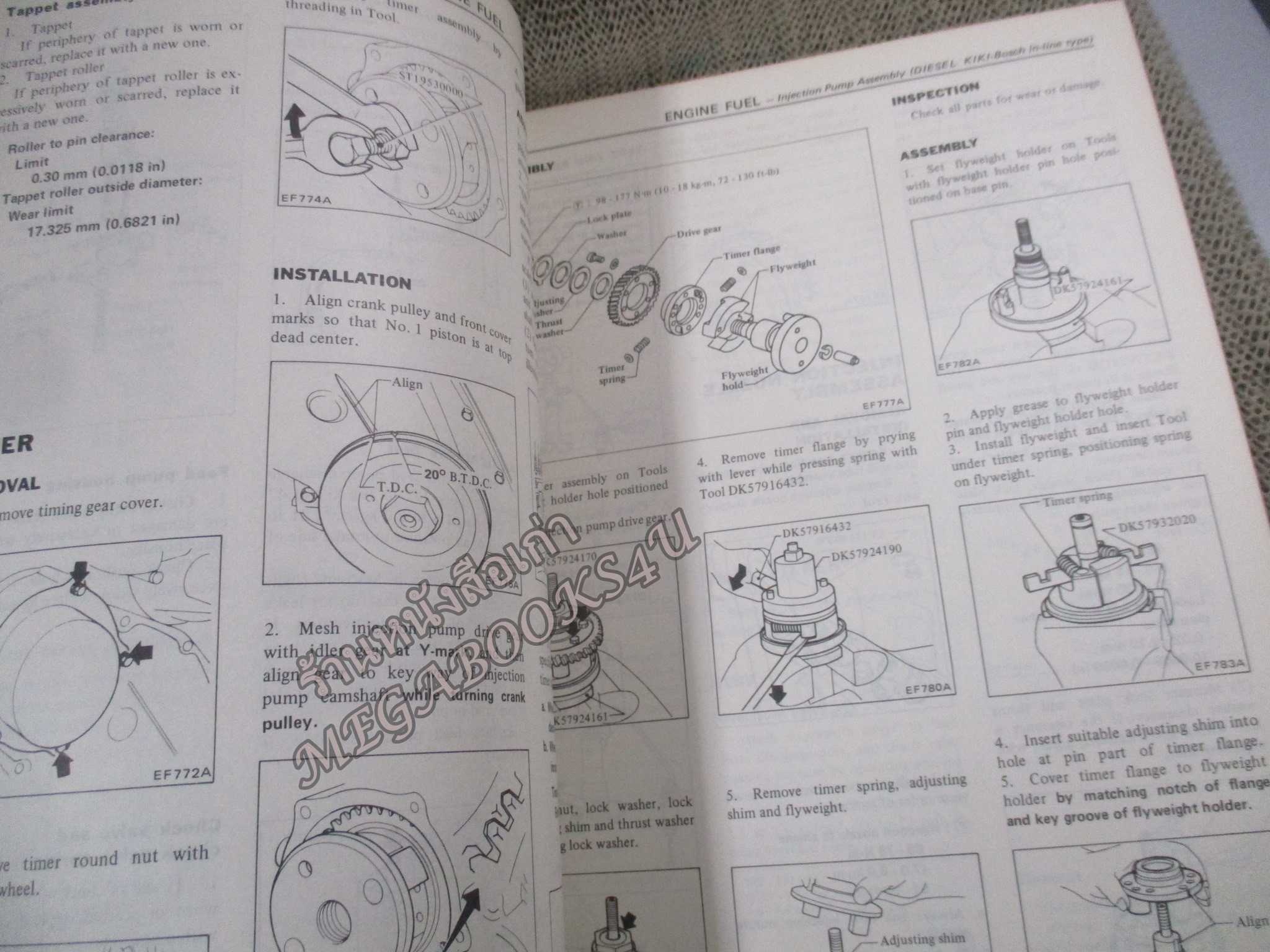 คู่มือซ่อมรถนิสสัน รถดัทสัน SERVICE MANUAL model SD22 & SD33 DIESEL ENGINE / NISSAN MOTOR. /