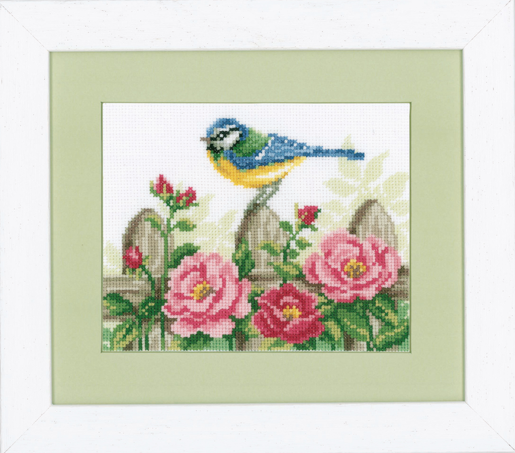 Vervaco ชุดปัก Blue Tit and Roses