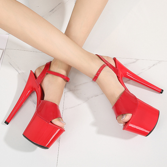 รองเท้าส้นสูง 6.8 นิ้ว ไซต์ 34-43 สีดำ/แดง/ขาว/ฟ้า/ชมพูอ่อน/ชมพูเข้ม/ม่วง/เงิน