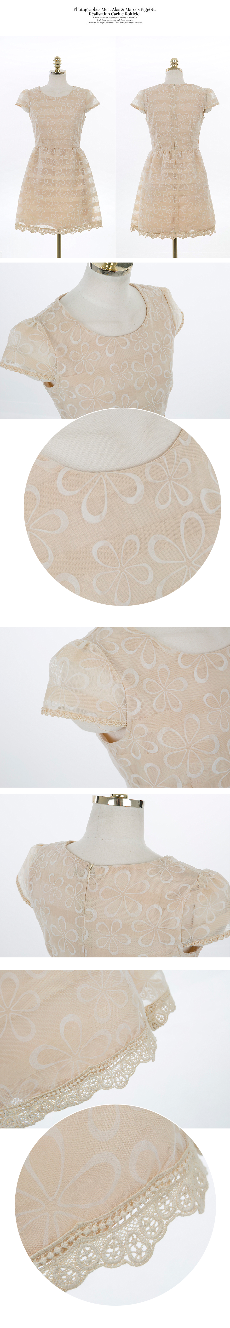 ***หมดค่ะ***เดรสไปงานแต่งสีครีมผสมผ้าแก้วลายขวางสลับชั้น เนื้อผ้าลายดอกไม้ แขนสั้น ชายกระโปรงตกแต่งด้วยผ้า chrochet ไม่รวมเข็มขัดนะคะ สวยเหมือนแบบค่ะ