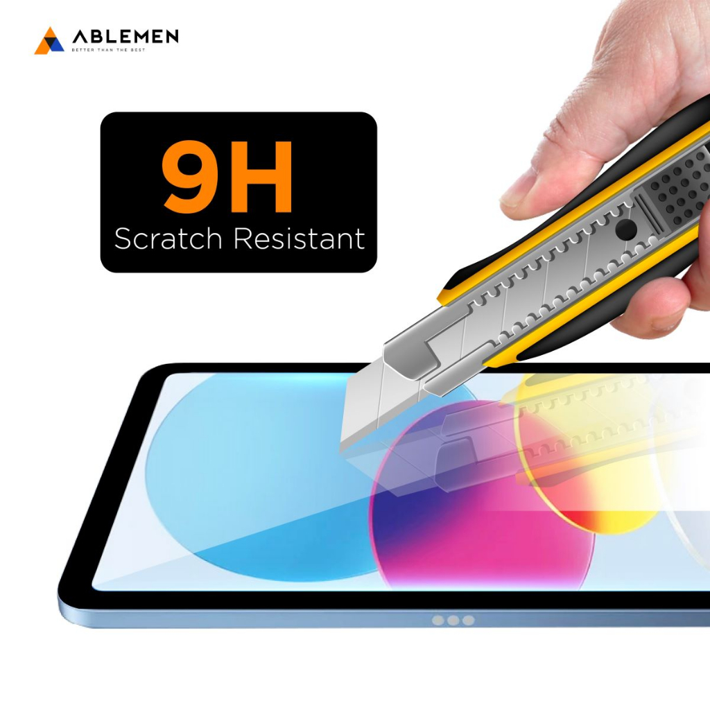 ไอแพด ABLEMEN กระจก ใส ประกัน 1 ปี กระจกนิรภัย สำหรับ iPad Air 6 Pro 13 2024 Pro 11 12.9 Air 5 4 10.2 Mini 7 6 ใบกำกับภาษี