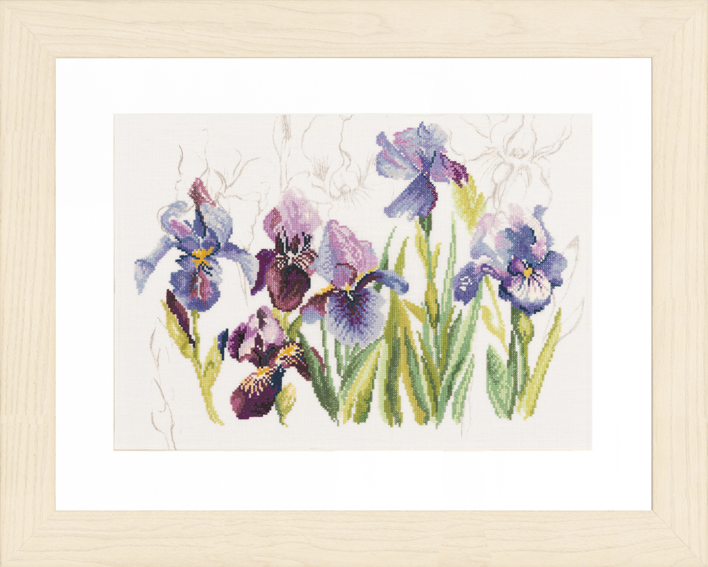 Lanarte ชุดปัก Triptych blue Flowers Irises