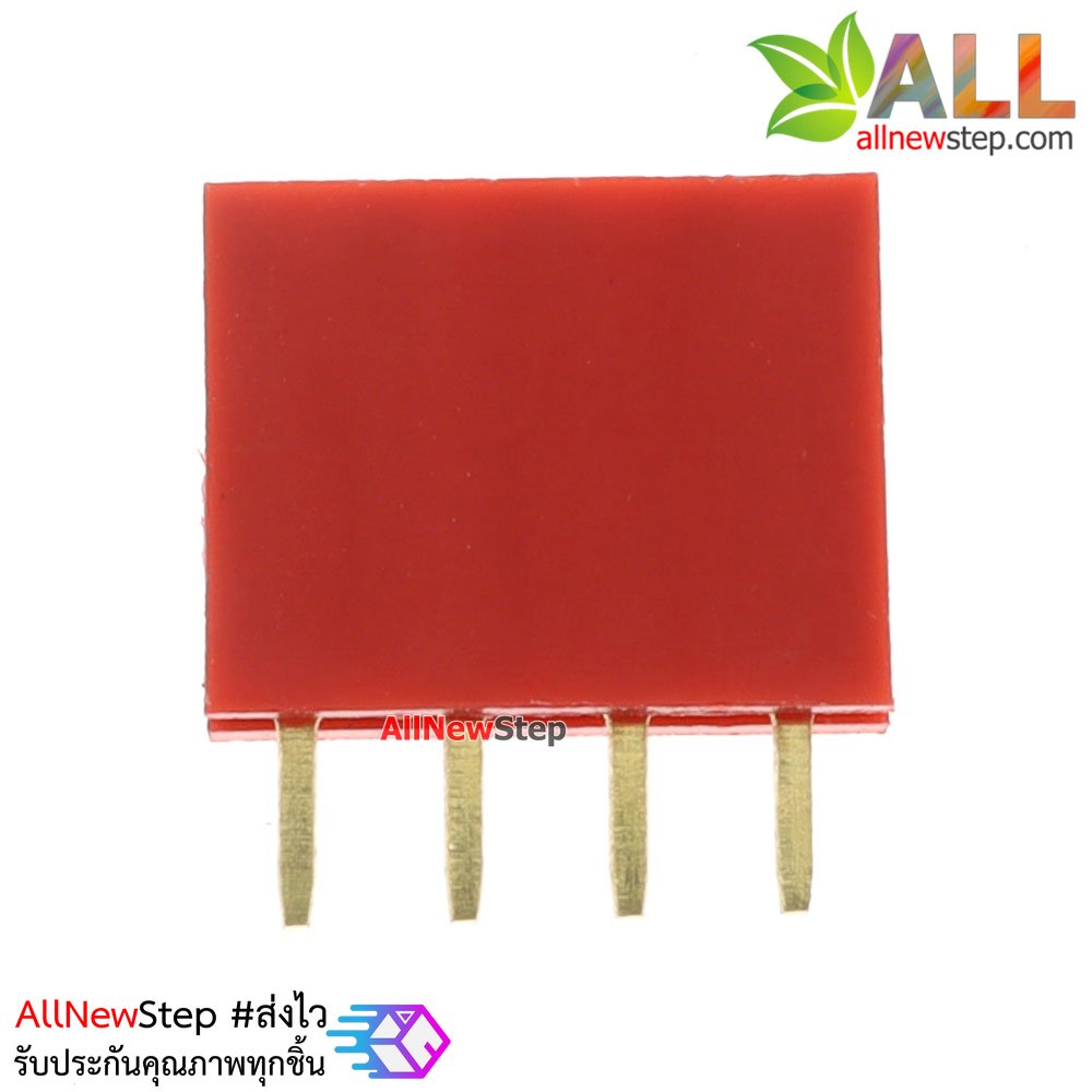 Pin header Female Header Single Row 2.54mm 4p Pin1x4 สีแดง