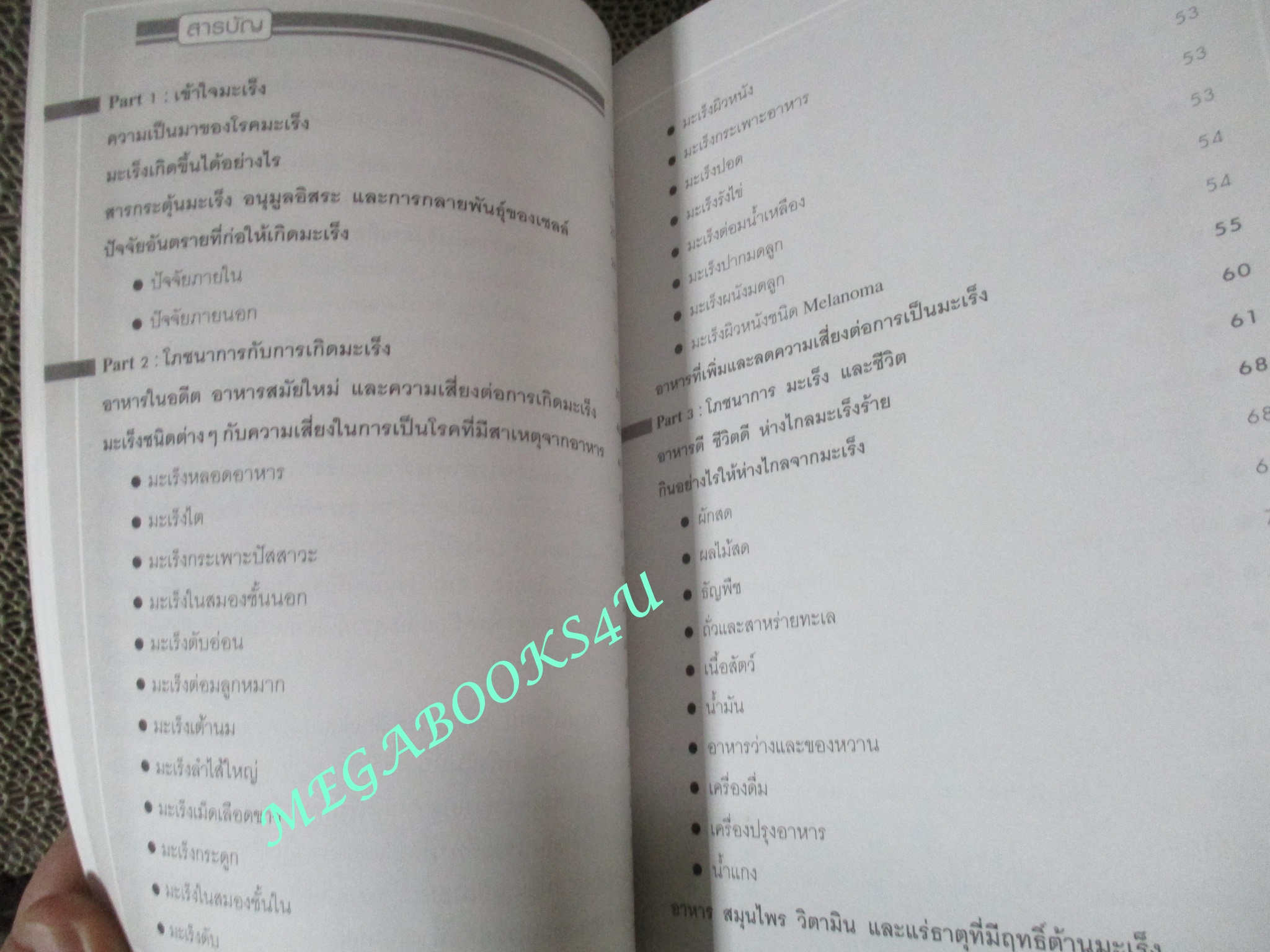 หนังสือ สุดยอดสารอาหารต้านมะเร็ง / รพีพรรณ สุรศักดิ์วรกุล (มือสอง) (สภาพ85-95%)