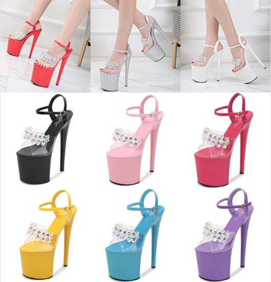 รองเท้าส้นสูง 6.8 และ 8 นิ้ว ไซต์ 34-43 สีดำ/แดง/ขาว/เงิน/ชมพูเข้ม/ชมพูอ่อน/ม่วง/ฟ้า/เหลือง
