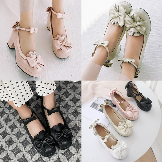 รองเท้าส้นสูงน่ารักๆสีชมพู/ขาว/ทอง/ดำ ไซต์ 34-46