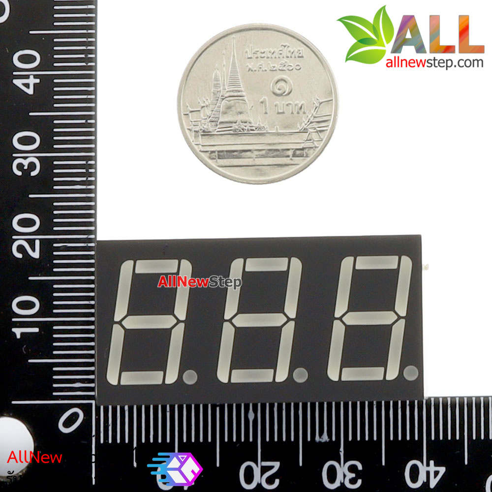 7 Segment 0.56 นิ้ว Common Anode 3digit Red ไฟ 7 segment 0.56 3 หลัก สีแดงแบบไฟบวกร่วม 5361BS / 5632S