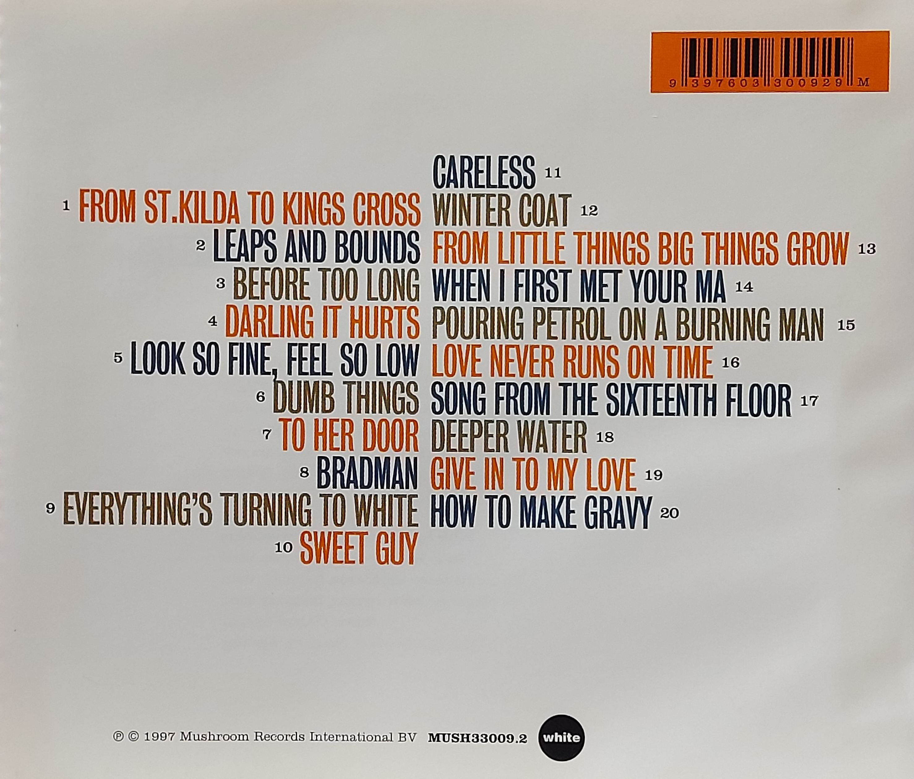 Used CD,Paul Kelly - Greatest Hits Songs from the South (2CD) (A)(1997)