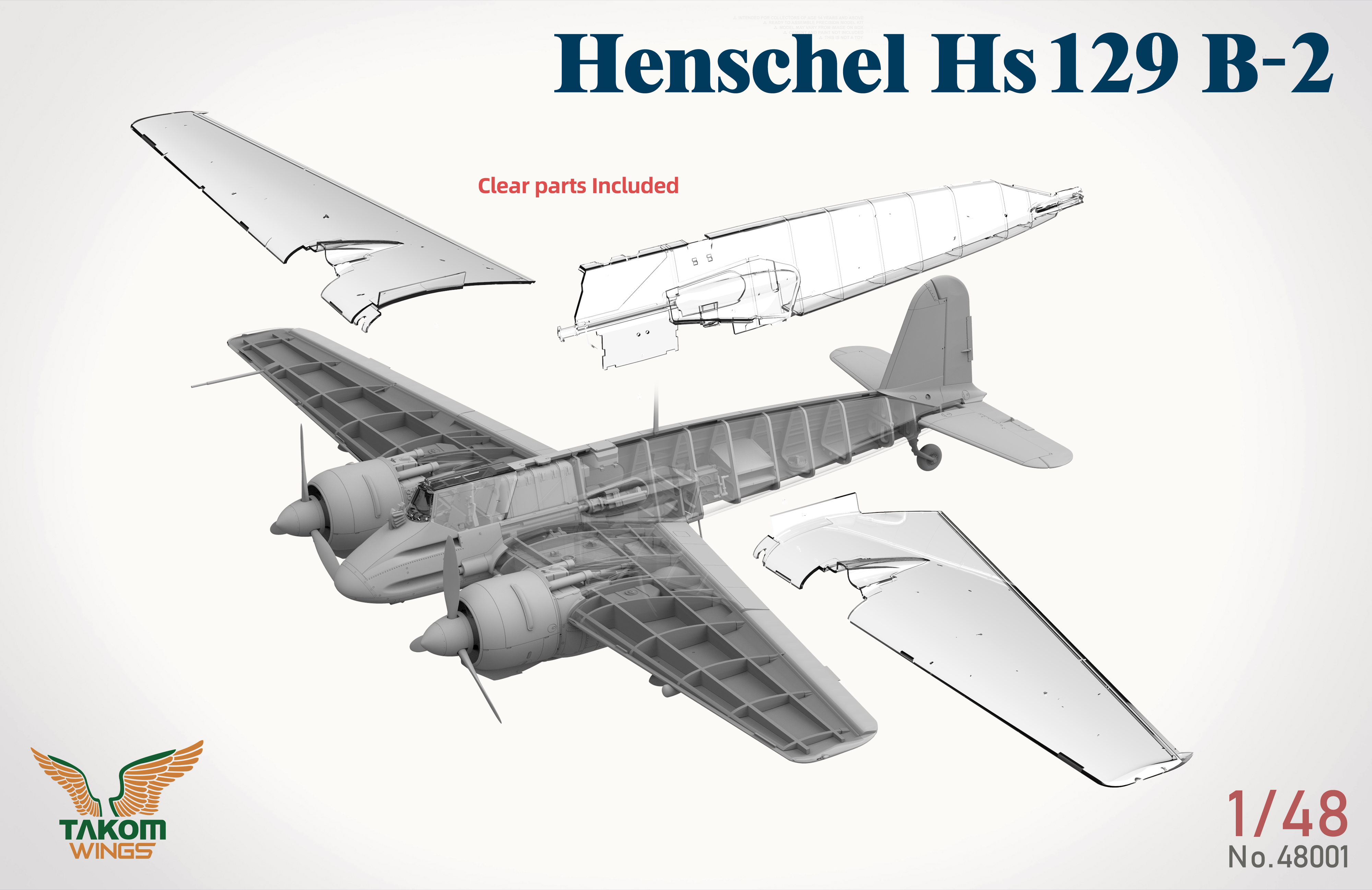 1/48 Henschel Hs 129 B-2 w/INTERIOR + BONUS (CLEAR PARTS)