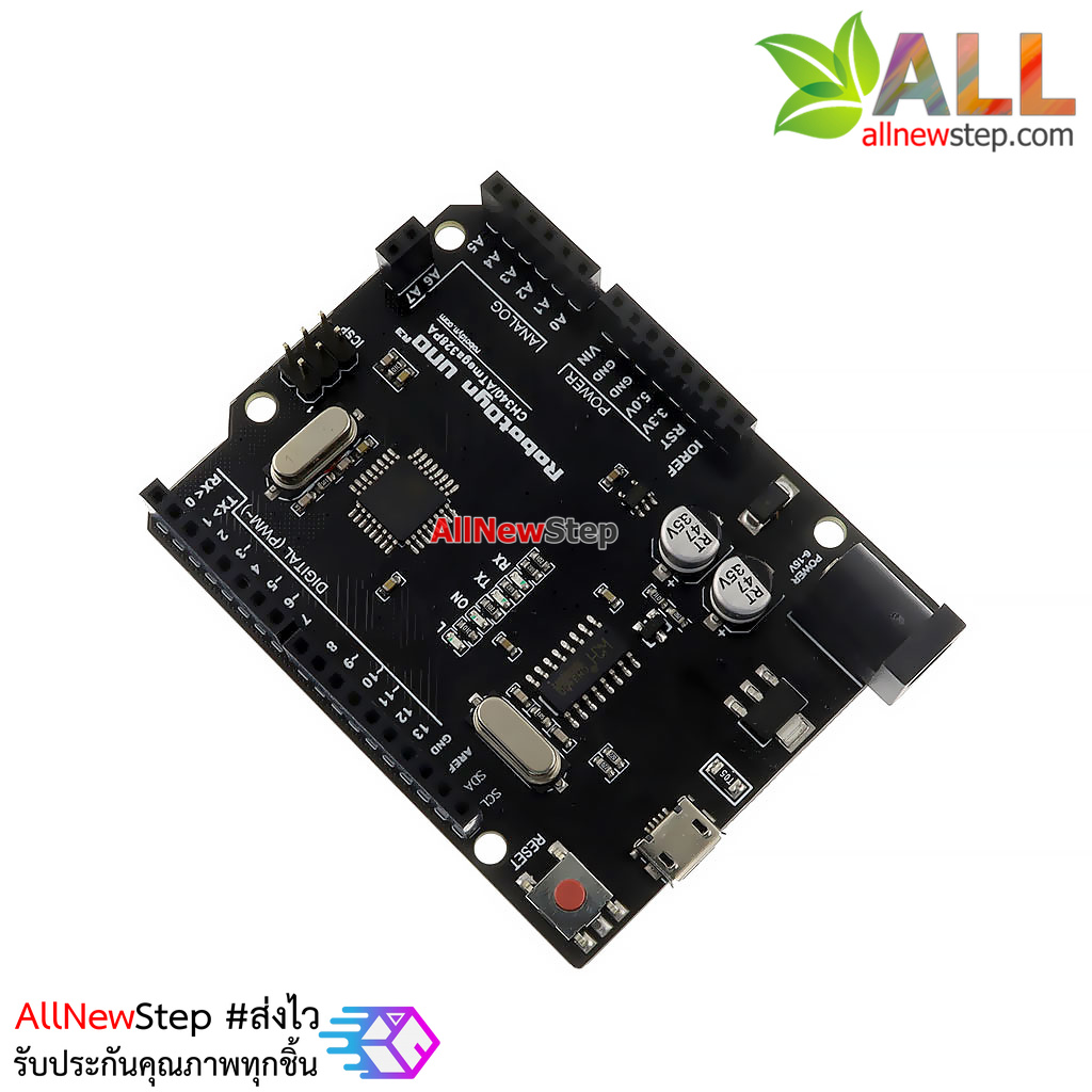 Uno R3 Micro + A6/A7 Pin บอร์ด Uno หัวต่อแบบ Micro USB เพิ่มขา A6 และ A7 (Arduino-Compatible)