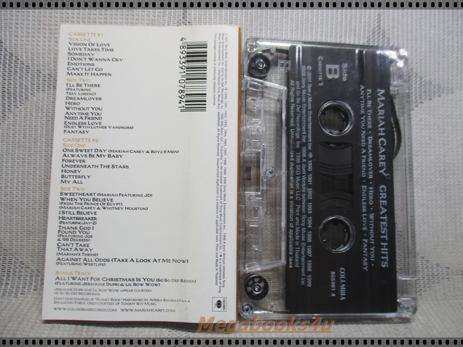 ขายเทปเพลงเก่า MARIAH CAREY ;GREATEST HITS