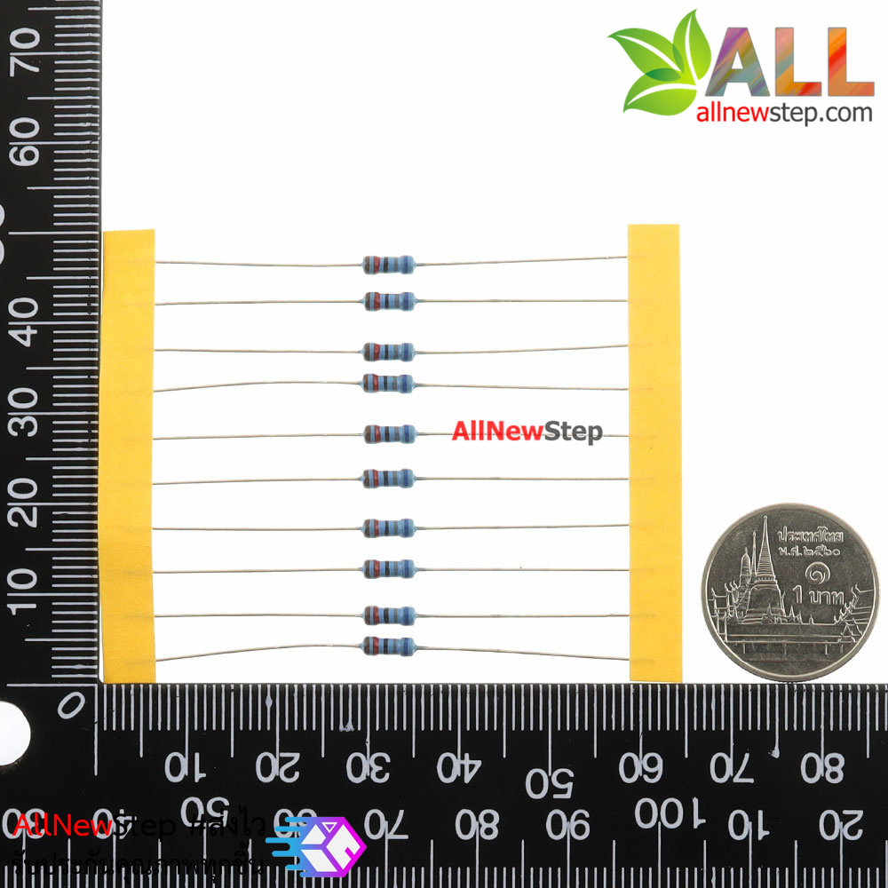 ตัวต้านทาน 68 K 1/4W Metal film 68k 1% จำนวน 10 ชิ้น