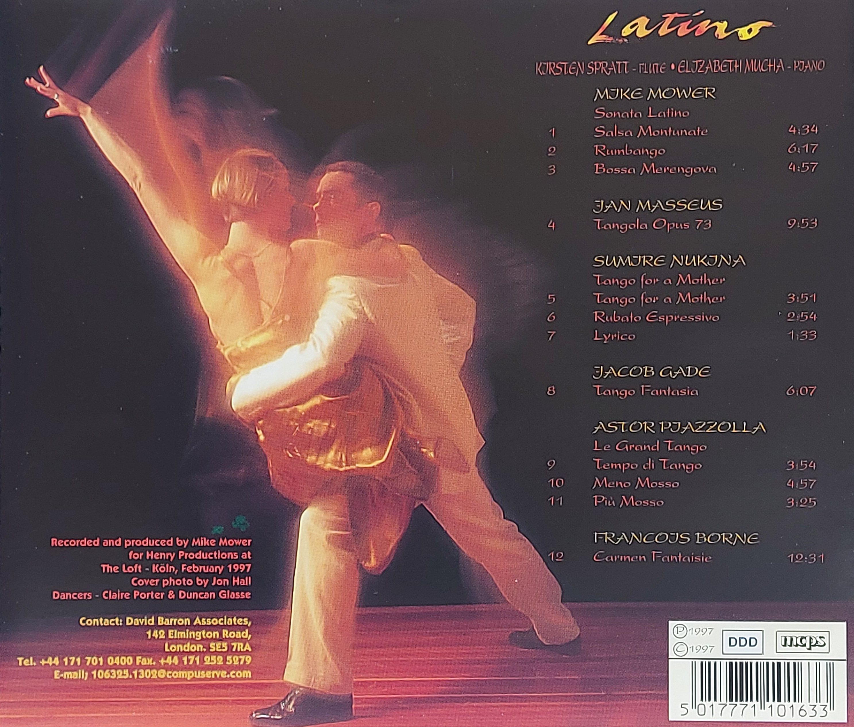 Used CD,Latino - Kirsten Spratt Elizabeth Mucha (A)(Piano)(Flute)(instrumental)(1997)(UK)