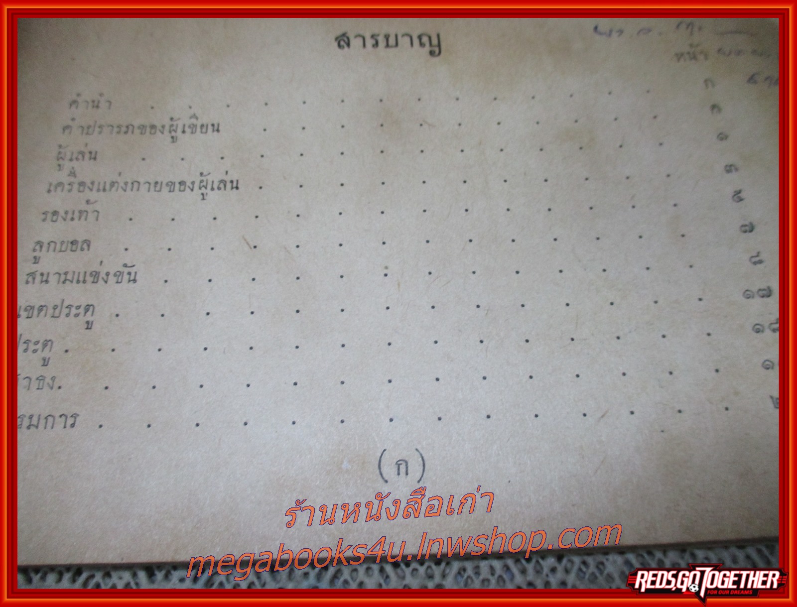 หนังสือ เรื่องที่ควรรู้เกี่ยวกับ การเล่นฟุตบอล โดย พิสิษฐ์ งามพานิช ปี2506 (หนังสือปานกลาง) (สภาพ80%) (กระดาษเหลืองตามเวลา)