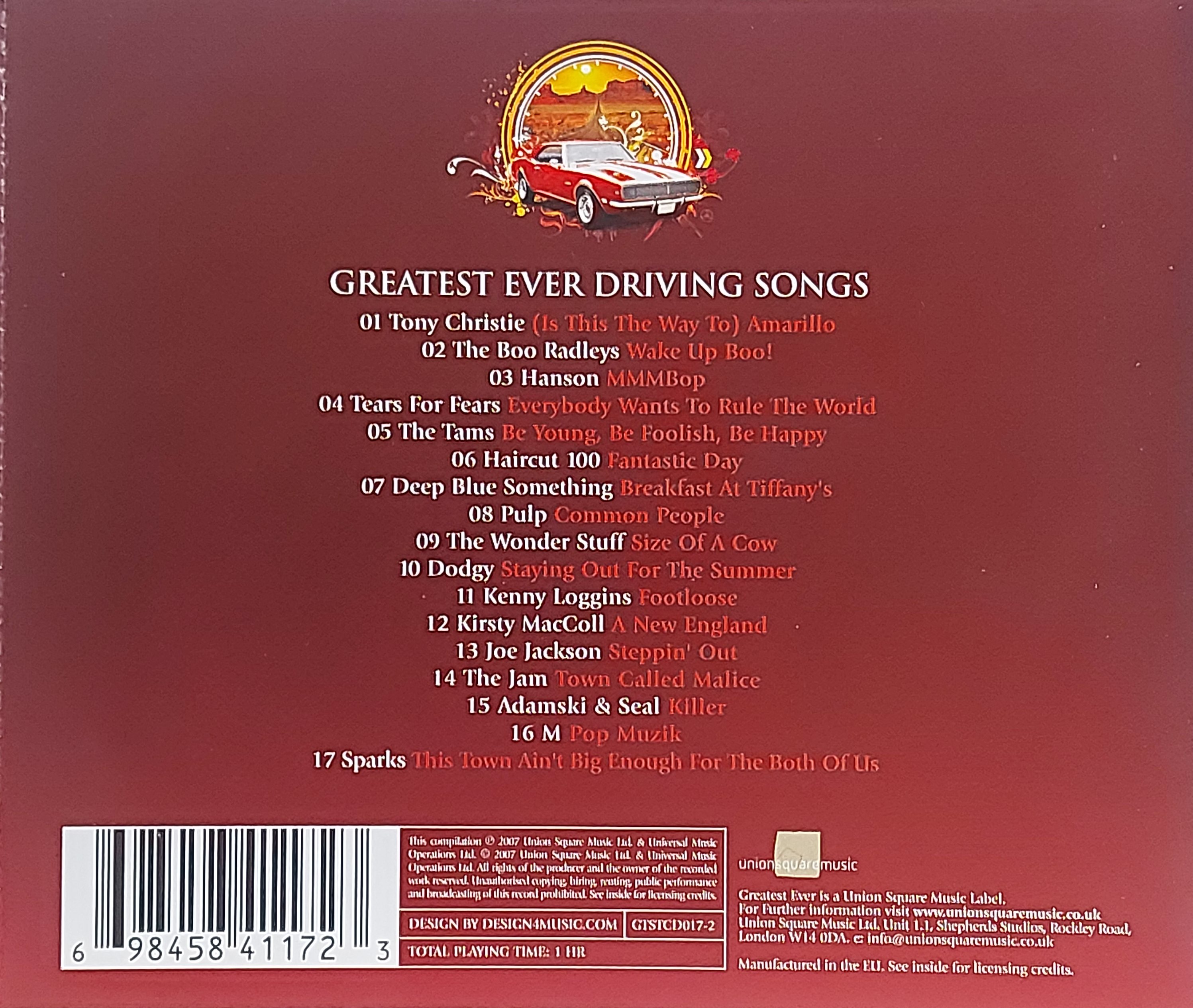 Used CD,Greatest Ever Driving Songs CD Two(A+)(Various Artists)(2007)(EU)
