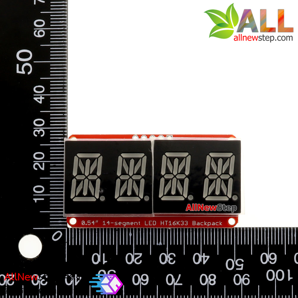 จอ LED 0.54 นิ้ว 4 หลัก 14-Segment ชิฟ HT16K33 สีเขียวแดง