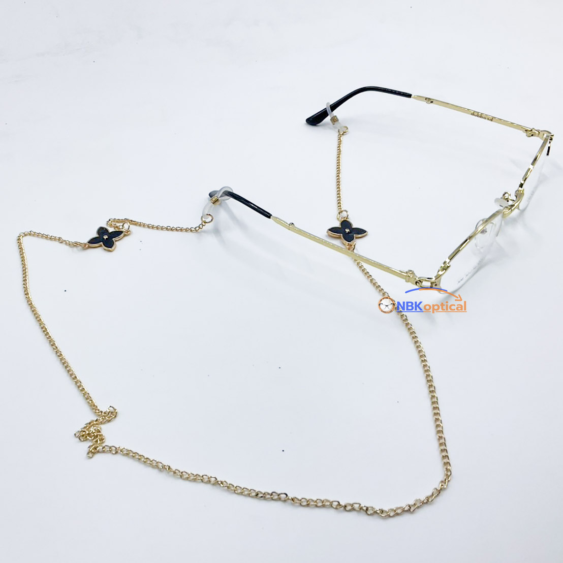 สายคล้องแว่นตาแฟชั่นทรงดอกไม้สีทองทรงหรูสวยงาม