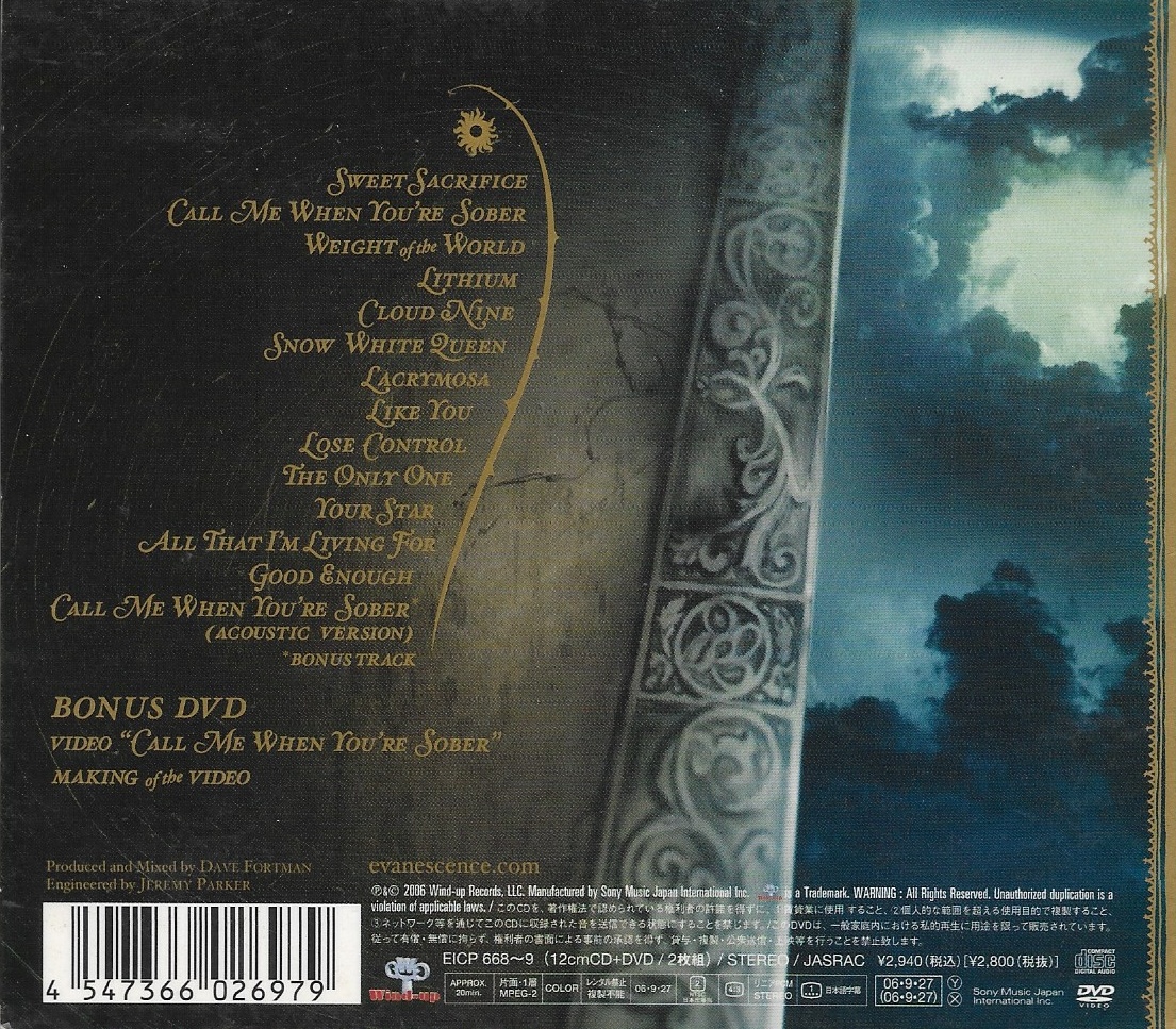 Used CD+DVD,Evanescence - The Open Door (A+)(2006)(Japan)
