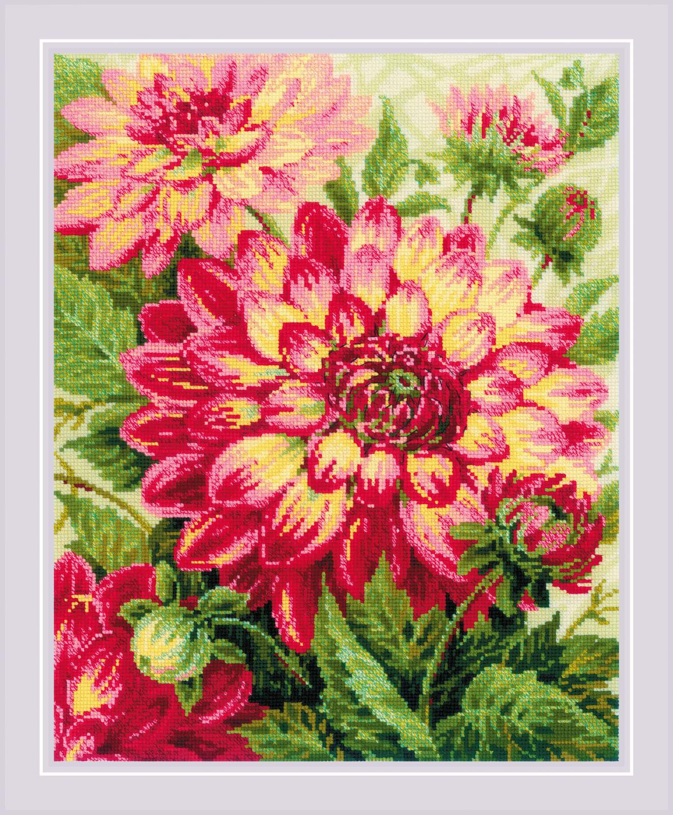 Riolis ชุดปัก Dahlias (symbol of beauty, commitment, and kindness)