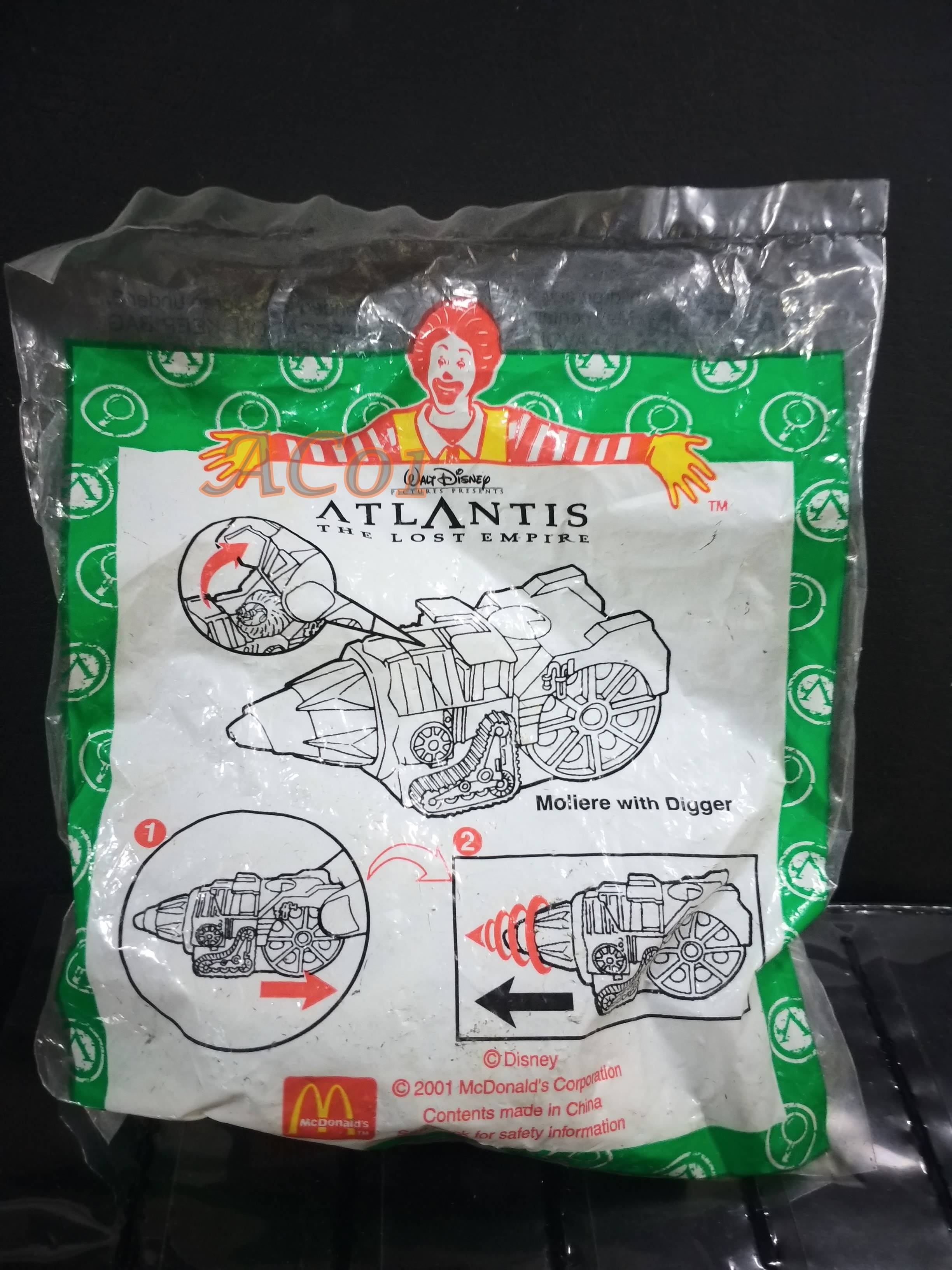 ของเล่นMcDonald's ของเล่นHappy Meal / Atlantis the lost empire - MOLIERE WITH DIGGER / ในถุงเดิม ไม่แกะ ถุงเก่าหน่อย เก่าเก็บ