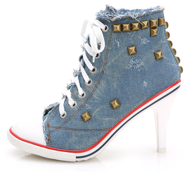 รองเท้าส้นสูง ไซต์ 34-40 สีฟ้าอ่อน ฟ้าเข้ม ขาว ดำ
