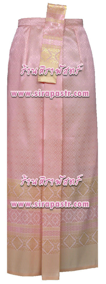 ผ้าถุงป้าย-หน้านาง A2 สีชมพูโอรส (เอวใส่ได้ถึง 34 นิ้ว) *แบบสำเร็จรูป-รายละเอียดตามหน้าสินค้า