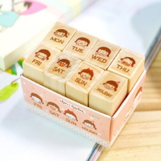 ตรายางไม้ ตัวปั้ม บอกวัน จ-ศ ตรายางน่ารักๆ