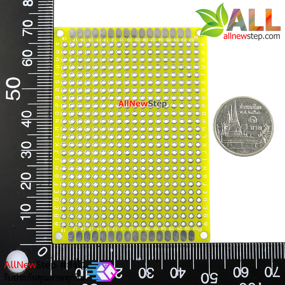 PCB แผ่นปริ๊นอเนกประสงค์ pcb 5x7 สีเหลือง 2 ด้าน