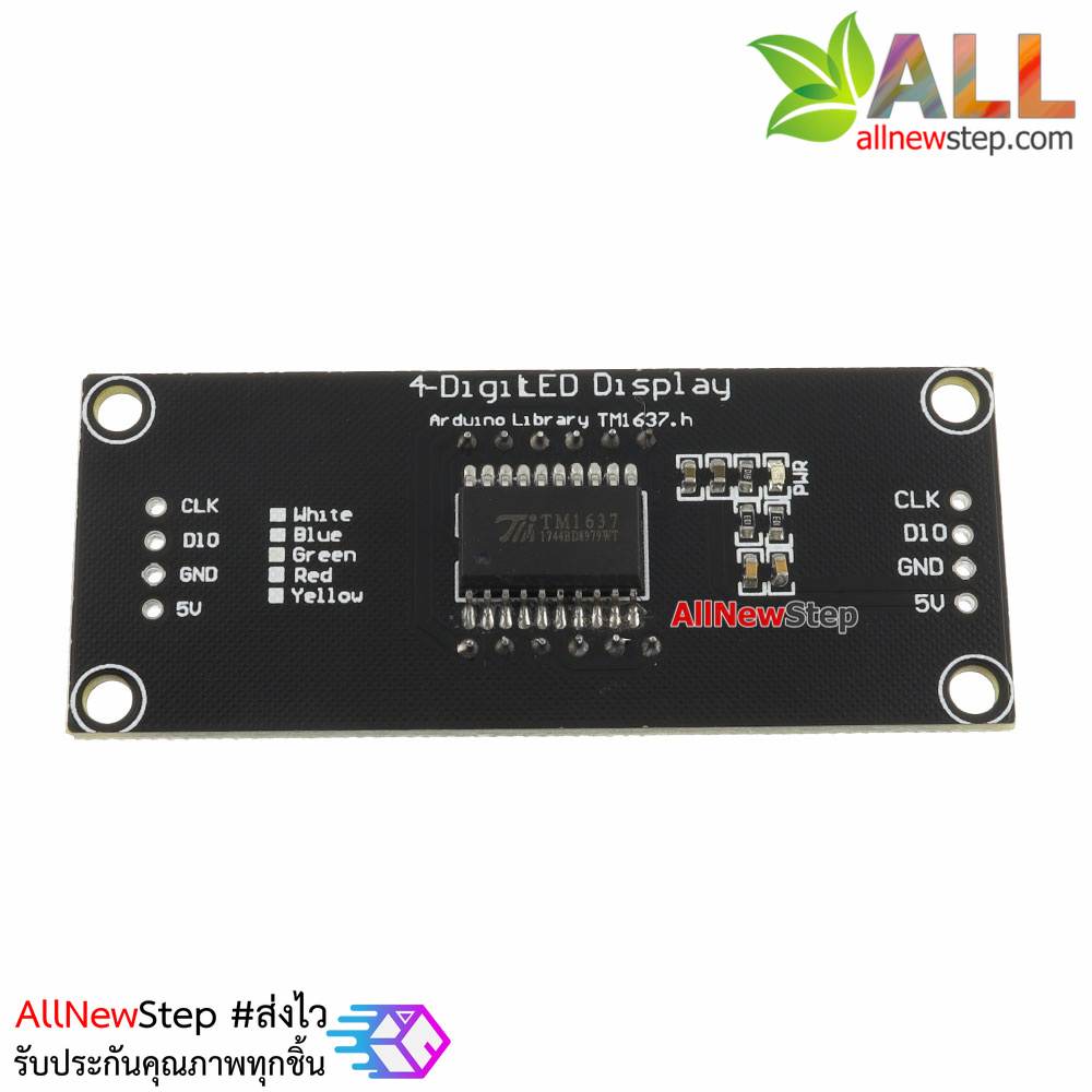 โมดูลแสดงค่าตัวเลข 4 หลัก ขนาด 0.56 นิ้ว TM1637 Driver สีเขียว 6543BG