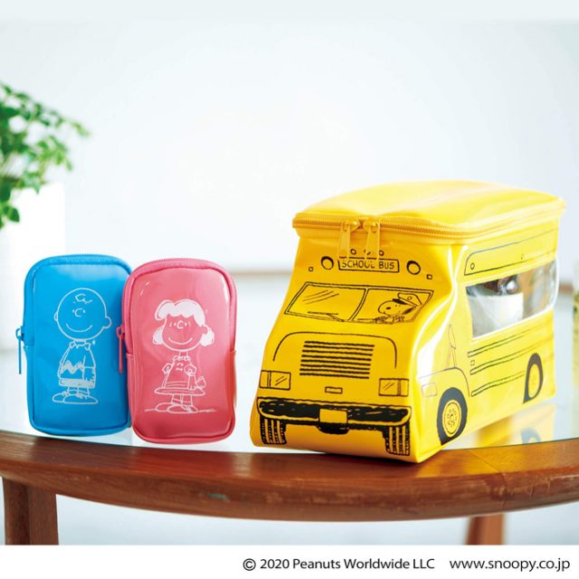 SNOOPY กระเป๋าทรงรถบัสและกระเป๋ามินิ 2 ชิ้น (มีกล่อง)
