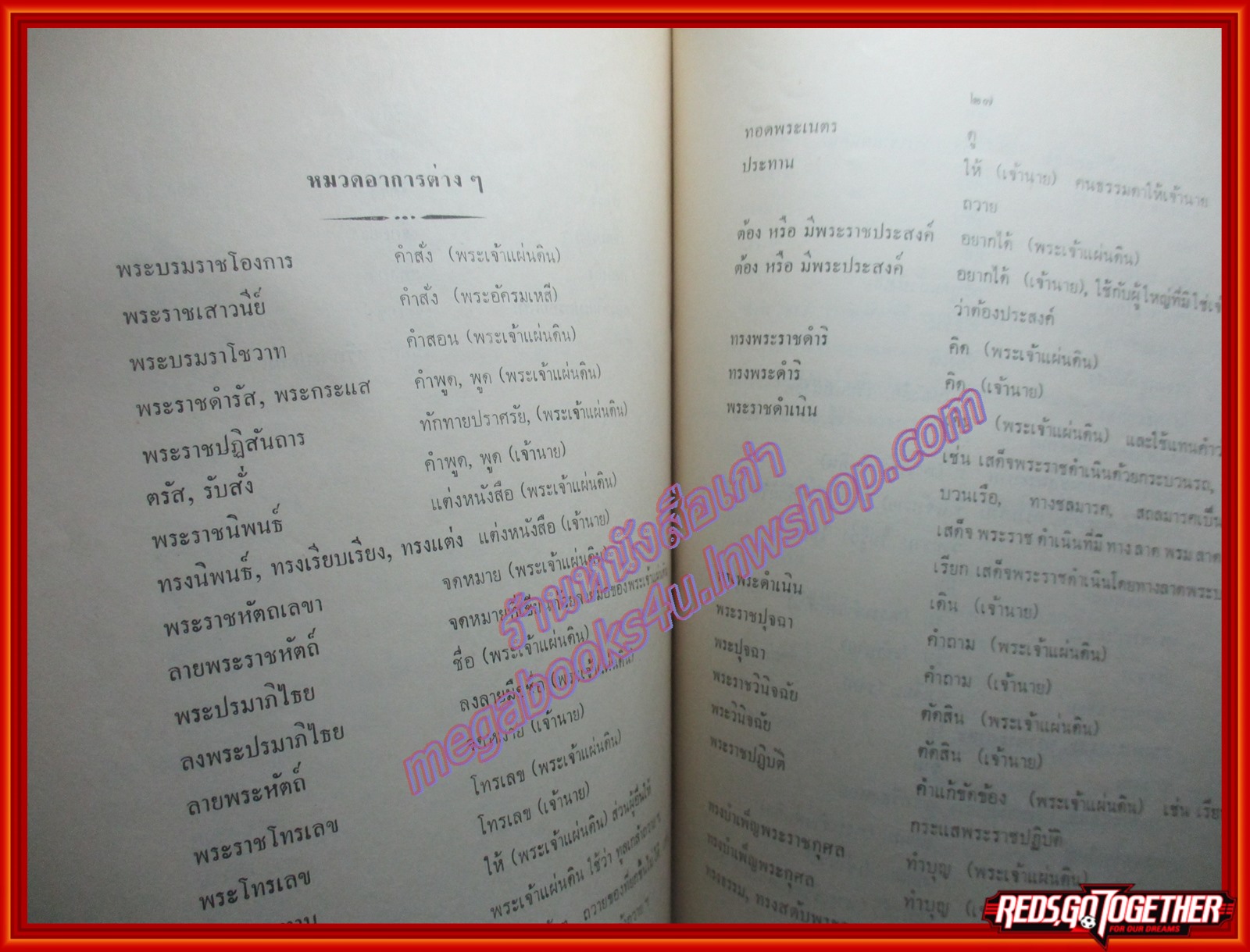 คำราชาศัพท์ อนุสรณ์เนื่องในงานพระราชทานเพลิงศพ ร.อ.พจน์ พิจิตรคุรุการ ปี2511