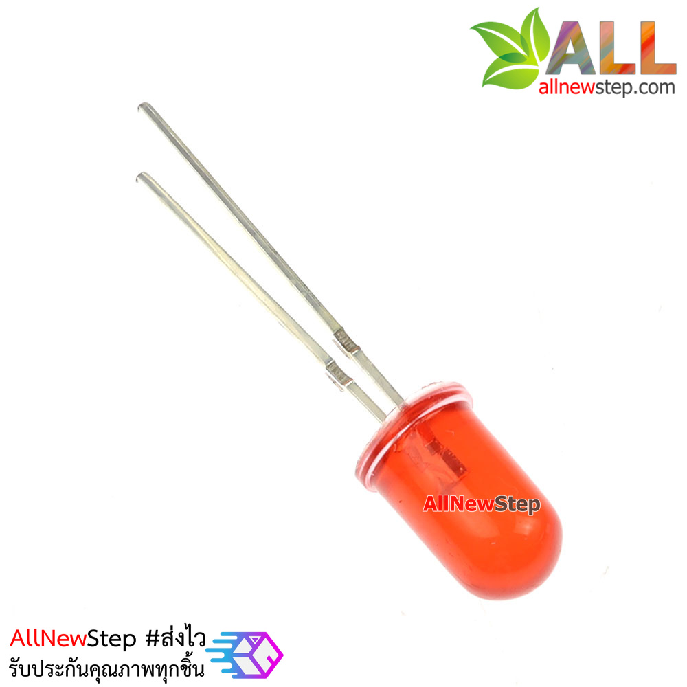 LED ขนาด 5mm สีแดง led 5mm จำนวน 5 ดวง