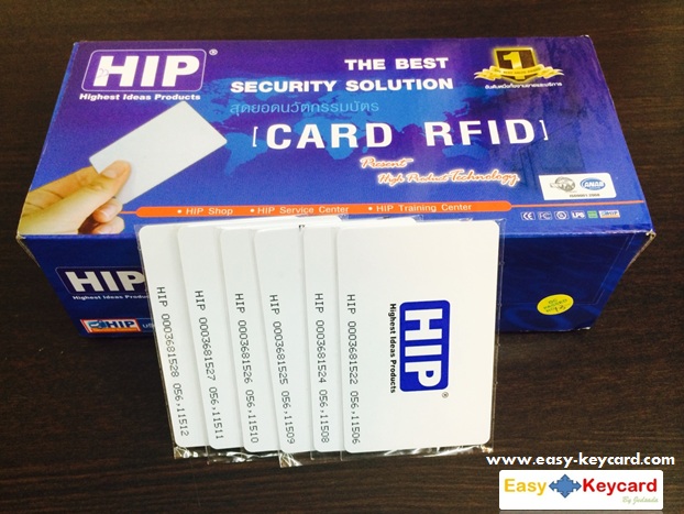 บัตรคีย์การ์ด Proximity 125Khz. (เเบบบาง) ยี่ห้อ HIP