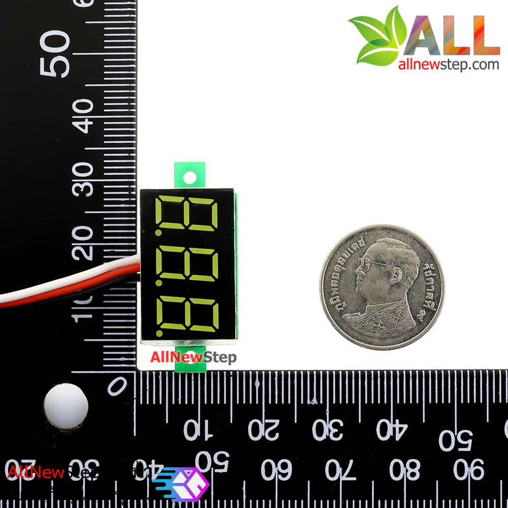 ดิจิตอล โวลต์มิเตอร์ 0 ถึง100 โวลต์ จอขนาด 0.36 สีขาว Mini 3 Digital 0.36 LED DC 0 ถึง 100 V Volt Voltage Meter Valtmeter 3-28V Power Supply
