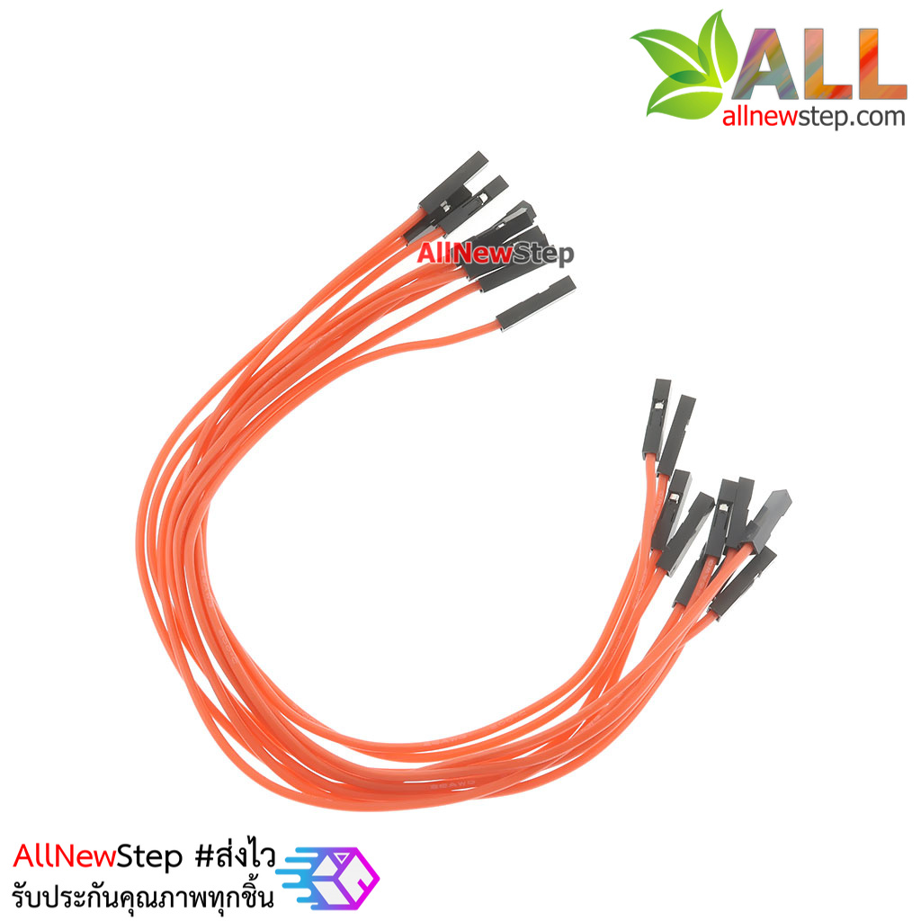 สายไฟจัมเปอร์ 20cm สาย jumper 20 cm จำนวน 10 เส้น เมีย-เมีย สีแดง