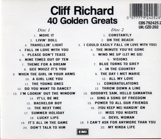 CD,Cliff Richard - 40 Golden Greats