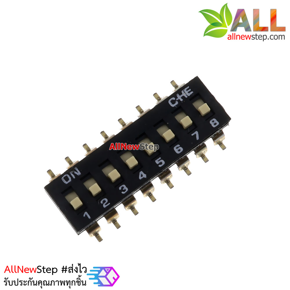 ดิฟสวิตช์ 8 ช่อง 2.54mm SMD DIP switch 8 bit SMT toggle switch 8p