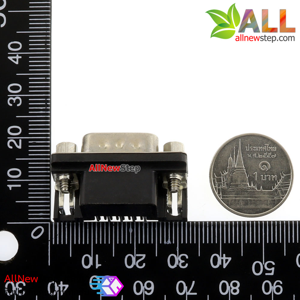 หัวต่อ serial port DR9 curved ตัวผู้ 90 องศา
