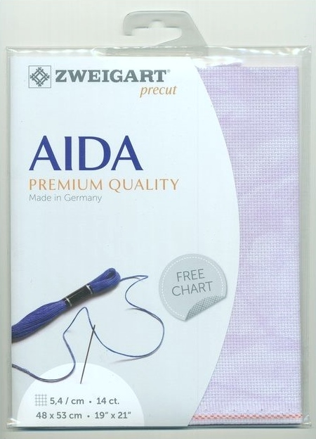 Zweigart ผ้า Aida Vintage14 ct. สี Lilac ขนาด 48 x 53 ซม.