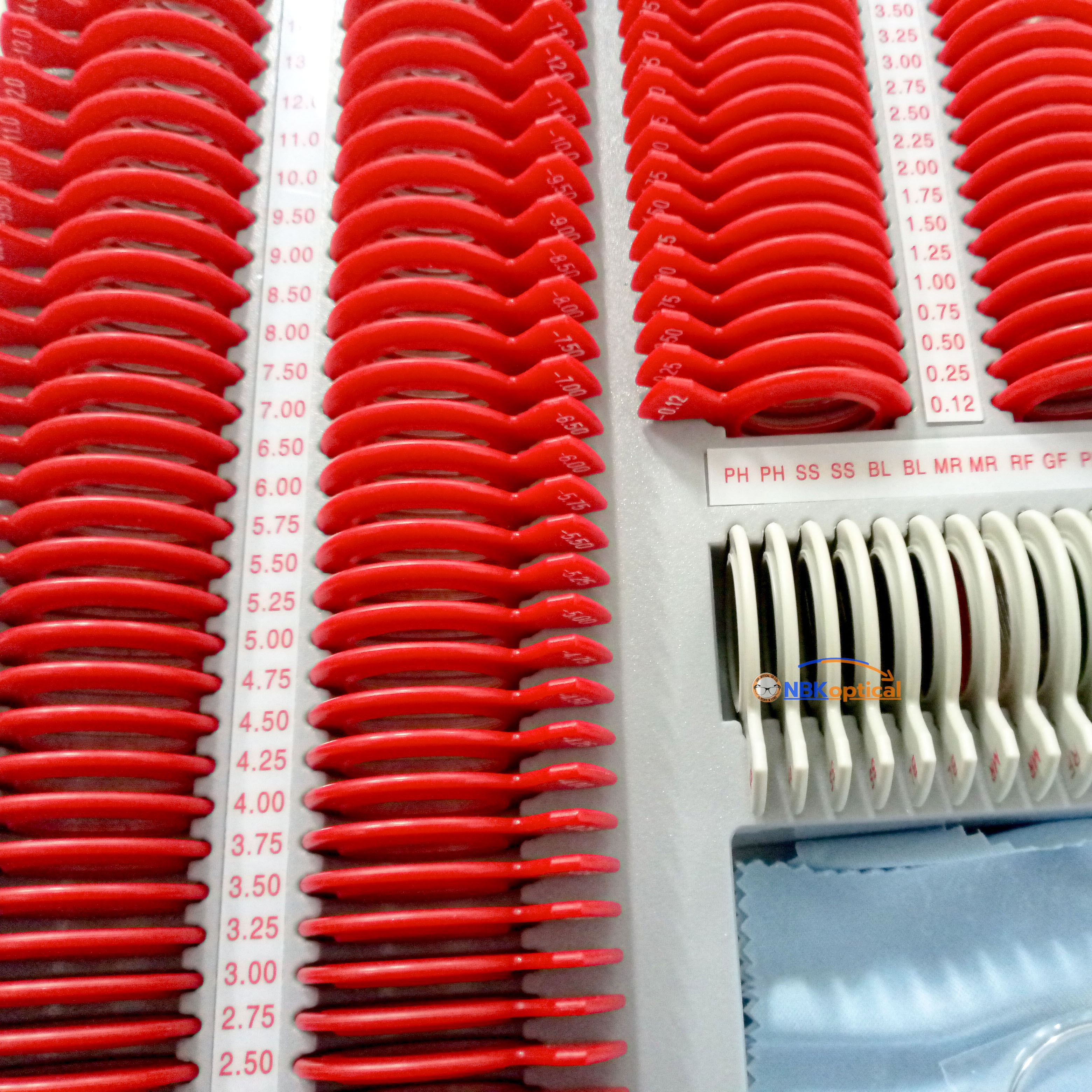 Trial lens set เลนส์เซ็ท ขอบพลาสติก เลนส์กระจก (PT L) +-2000 (กล่องหนัง) + (ครอสไซเลนส์เดอร์)