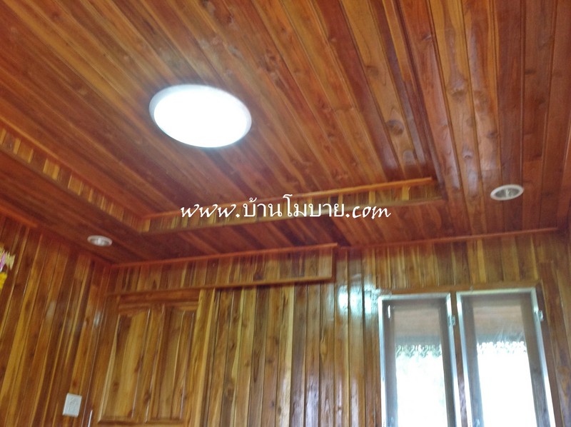 บ้านไม้สัก ขนาด 4*6 เมตร ประตูสไลด์ ทุกบาน (1 ห้องนอน 1 ห้องน้ำ 1 ห้องนั่งเล่น)