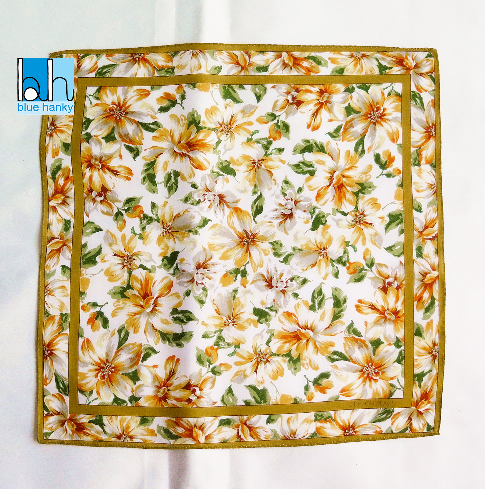 #47 18" PEYTON PLACE ผ้าเช็ดหน้ามือ2 สภาพดี ผ้าเช็ดหน้าผืนใหญ่