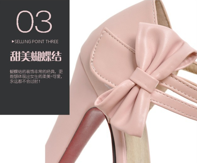 รองเท้าส้นสูงแบบน่ารักๆสีชมพู/ครีม/ขาว/ดำ ไซต์ 34-43