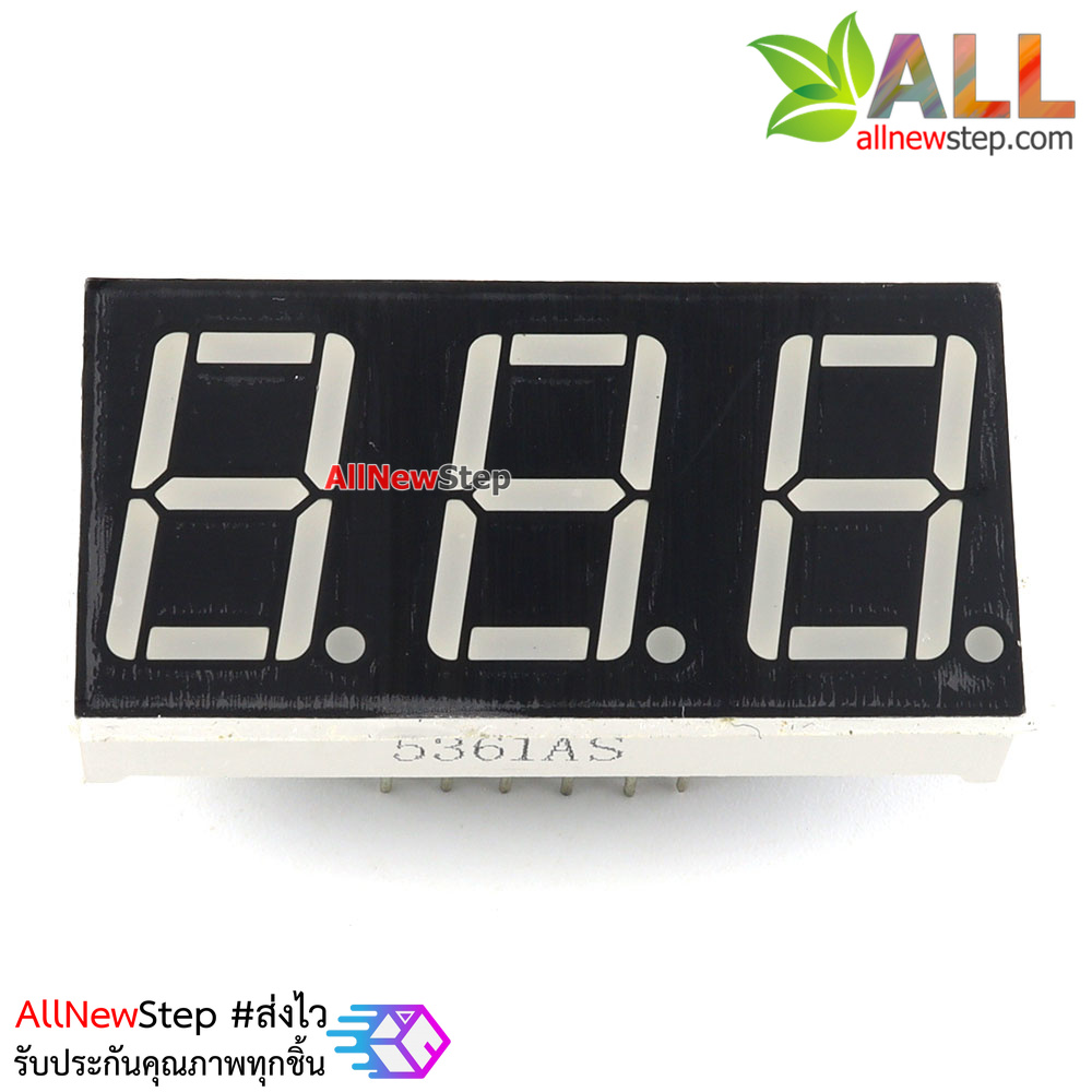 7 Segment 0.56 นิ้ว Common Cathode 3 digit Red ไฟ 7 segment 0.56 3 หลัก สีแดงแบบไฟลบร่วม 5631A / 5361A