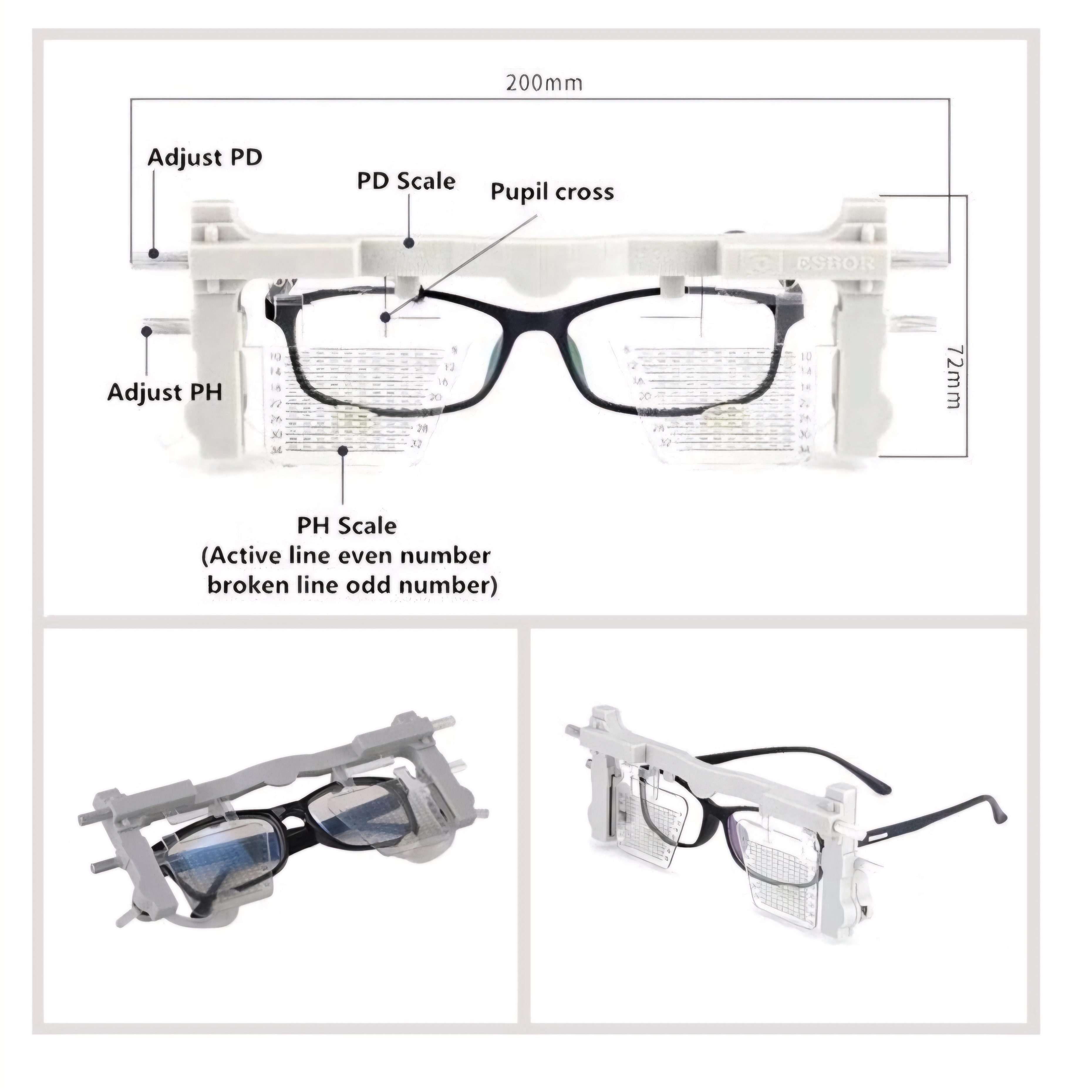 Pupilometer PD&PH METER CP-9 แว่นตาไม้บรรทัด25-40มม