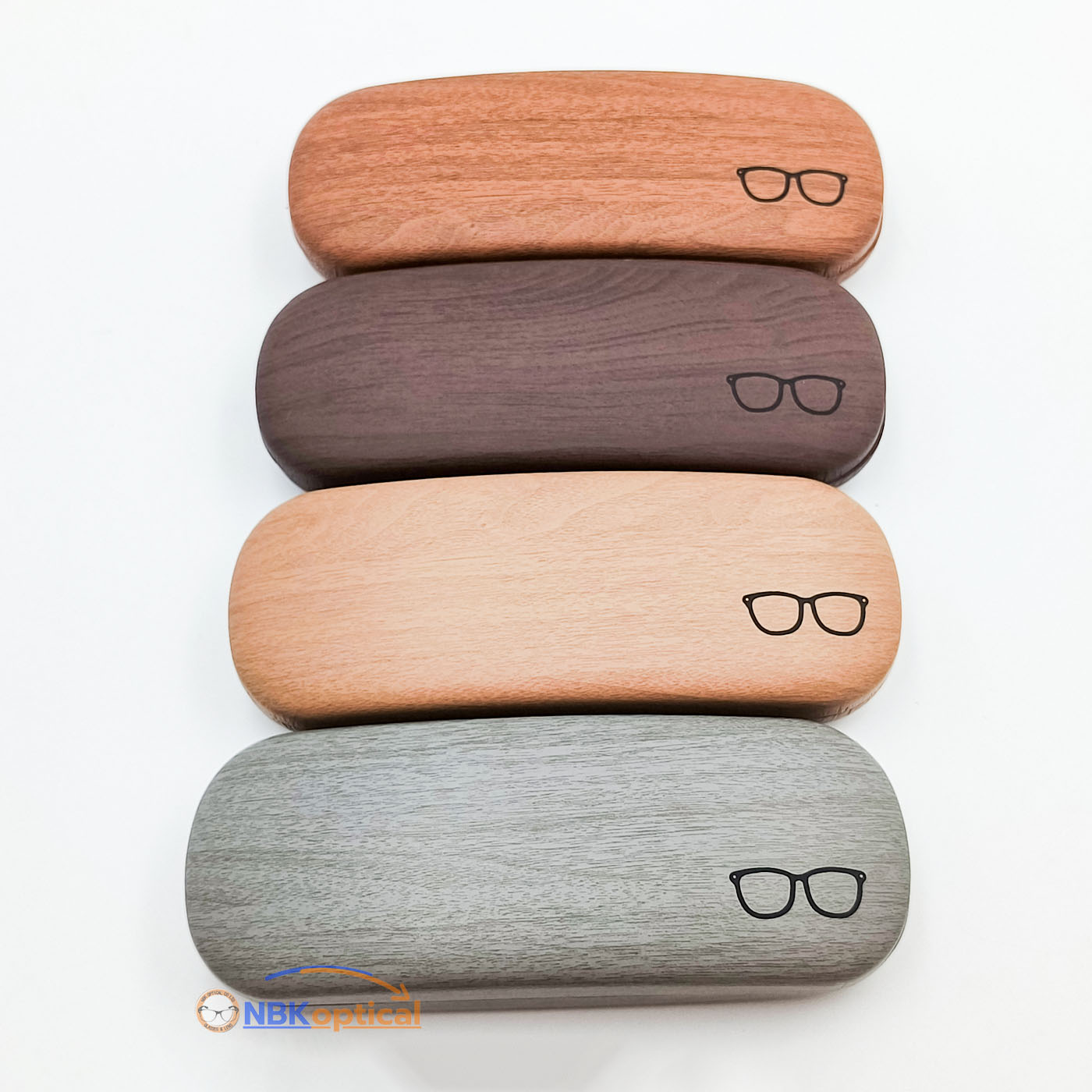 กล่องแว่นตาทรงรูปแว่นตาแฟชั่น(ลายไม้)