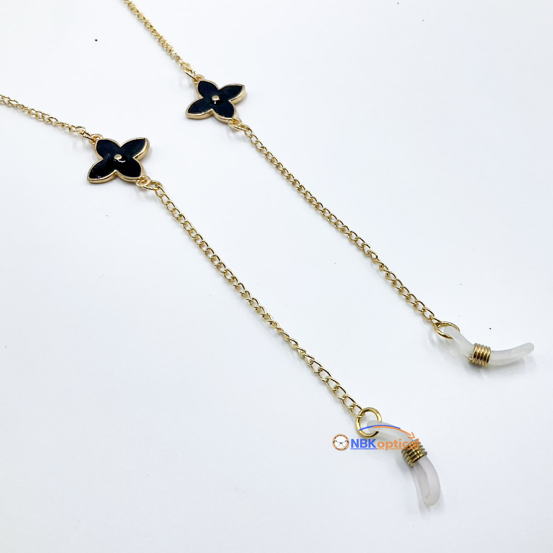 สายคล้องแว่นตาแฟชั่นทรงดอกไม้สีทองทรงหรูสวยงาม